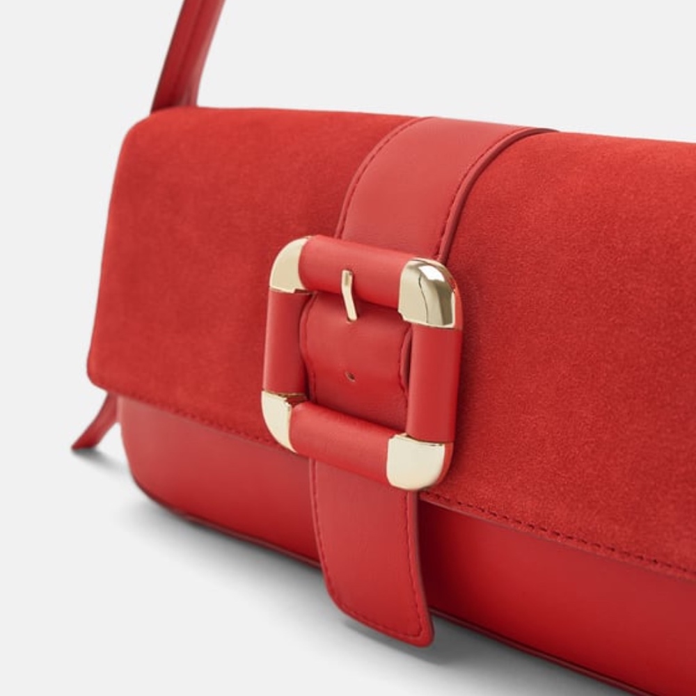 🌞Zara Red Shoulder Purse 143/aq - Picture 2 of 5